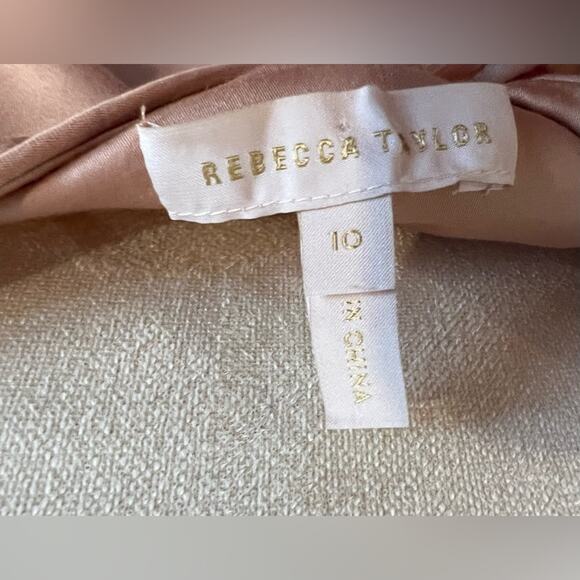 Rebecca Taylor Women's Pink Godet Sleeveless A-Line 100% Cotton Dress Size 10 - Picture 9 of 12